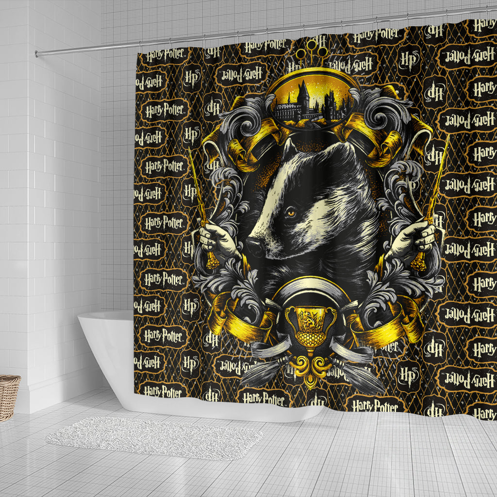 Hufflepuff Harry Potter Shower Curtain Nearkii