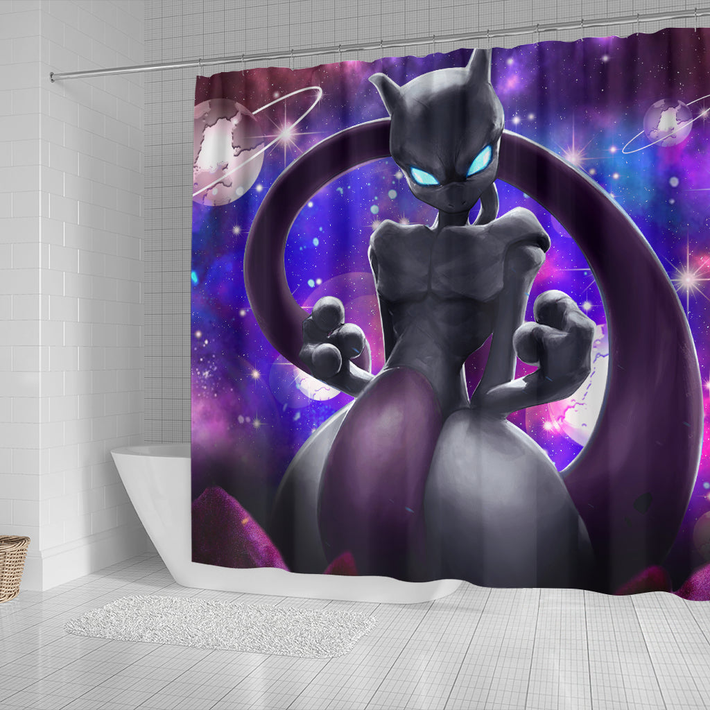 Mewtwo Galaxy Pokemon Shower Curtain Nearkii