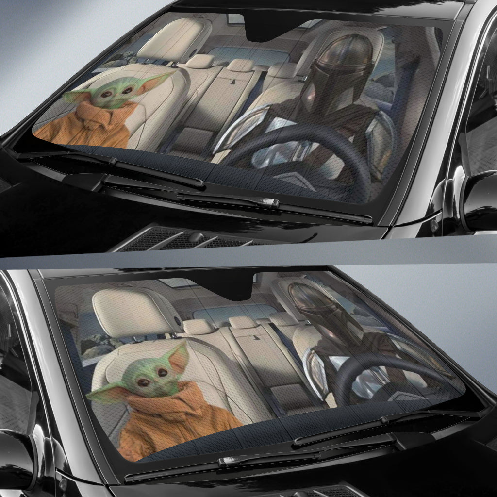 Funny Baby Yoda And Mandalorian Car Auto Sun Shades Windshield Accessories Decor Gift Nearkii