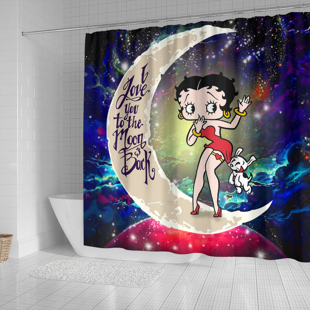 Betty Boop Love You To The Moon Galaxy Shower Curtain Nearkii