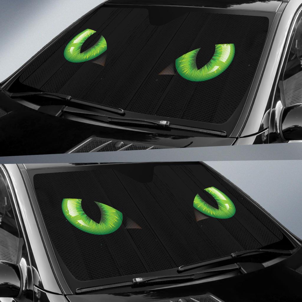 Cat Green Eyes Auto Sun Shades Windshield Accessories Decor Gift Nearkii