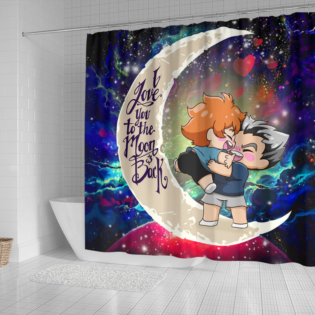 Bokuhina Love You To The Moon Galaxy Shower Curtain Nearkii