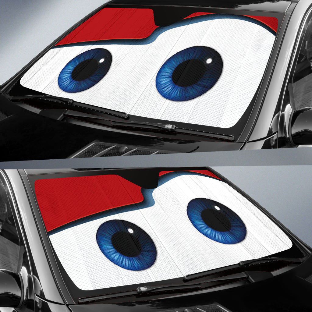 Red Cartoon Funny Surprise Eyes Car Auto Sun Shades Windshield Accessories Decor Gift Nearkii