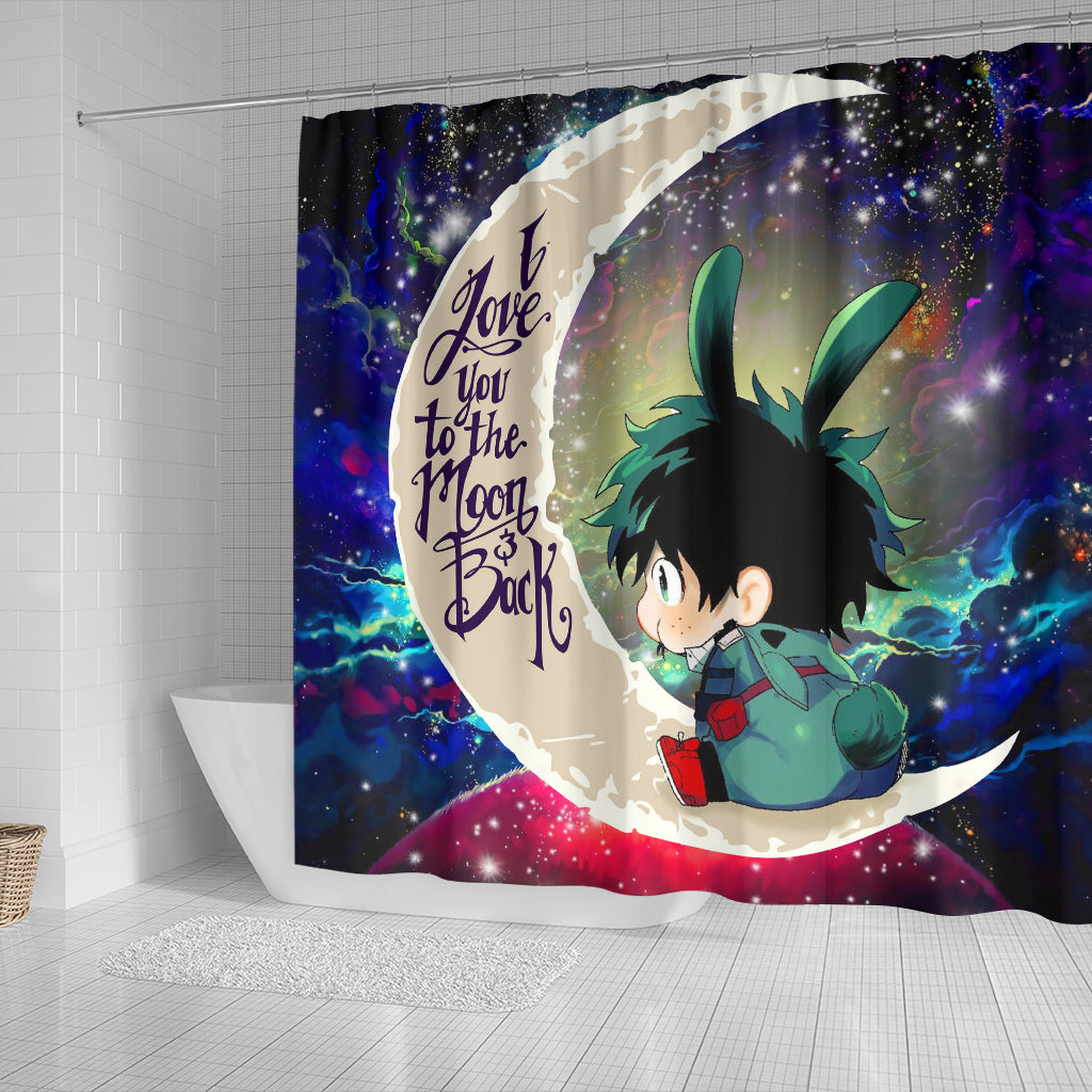 Deku My Hero Academia Anime Love You To The Moon Galaxy Shower Curtain Nearkii