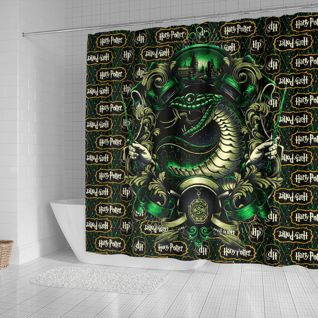 Slytherin Harry Potter Shower Curtain Nearkii