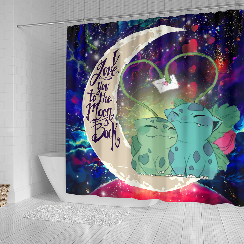 Bulbasaur Couple Pokemon Love You To The Moon Galaxy Shower Curtain Nearkii