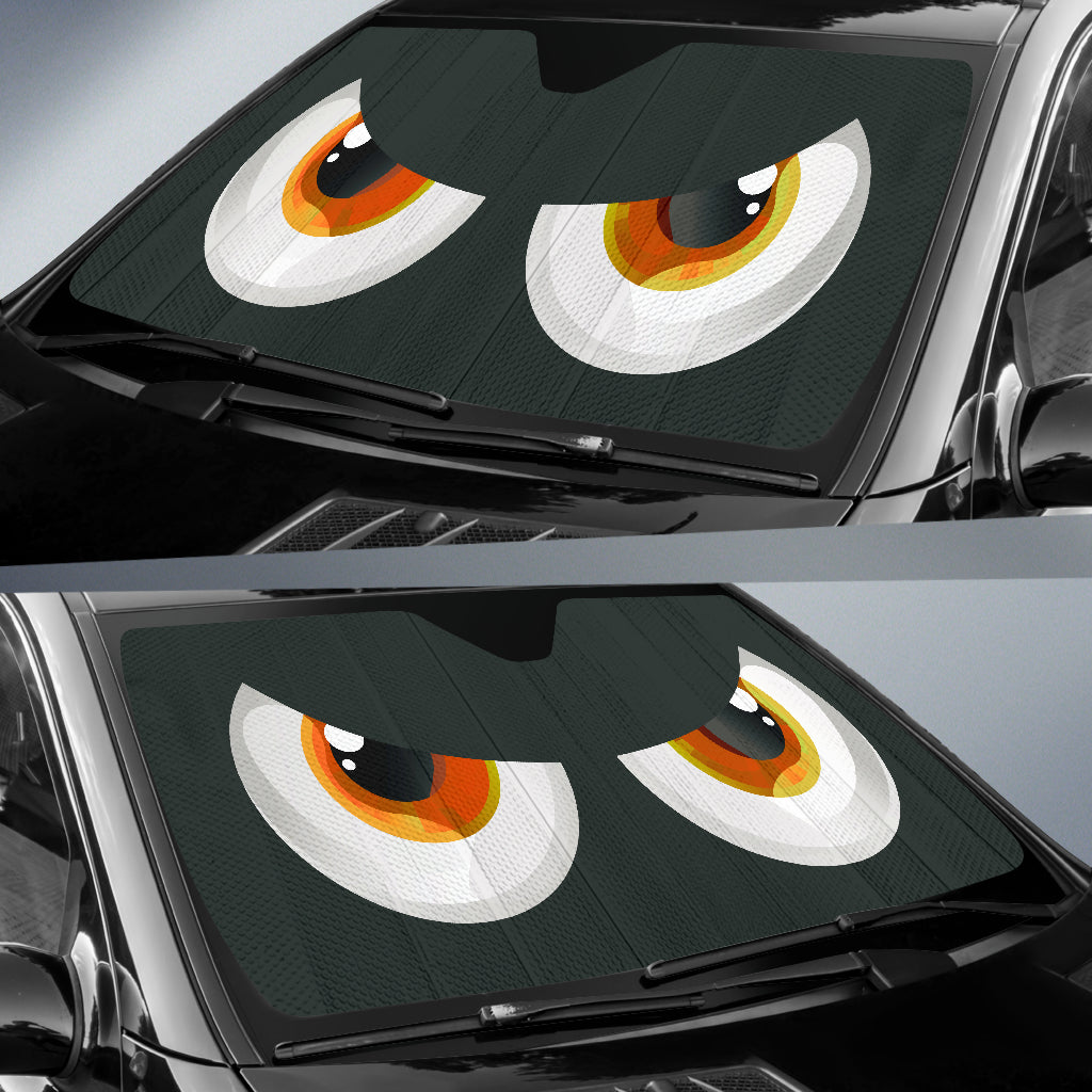 Cartoon Funny Eyes Yellow Car Auto Sun Shades Windshield Accessories Decor Gift Nearkii