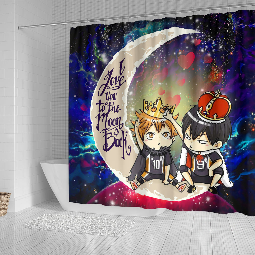 Hinata And Tobio Haikyuu Love You To The Moon Galaxy Shower Curtain Nearkii