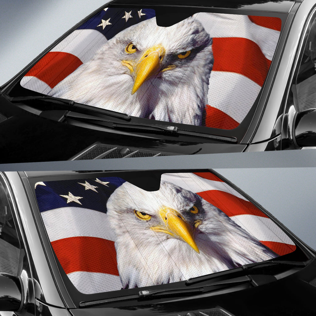 Cool Eagle American Flag Car Auto Sun Shades Windshield Accessories Decor Gift Nearkii