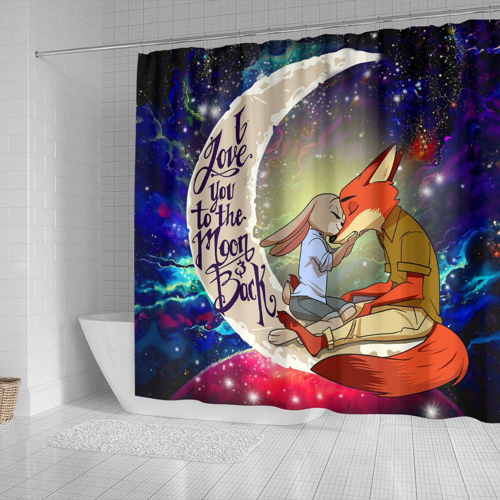 Fox Moon Love You To The Moon Galaxy Shower Curtain Nearkii