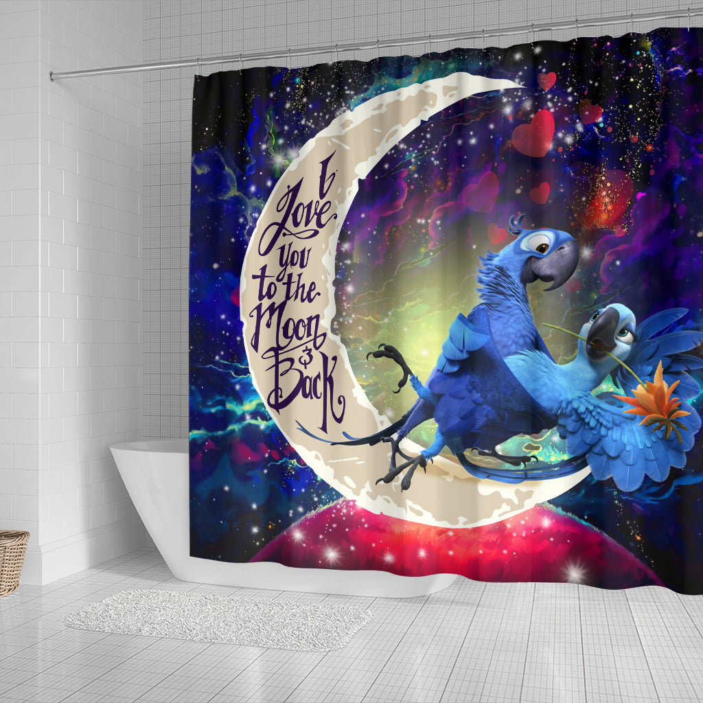 Rio Blu And Jewel Love You To The Moon Galaxy Shower Curtain Nearkii