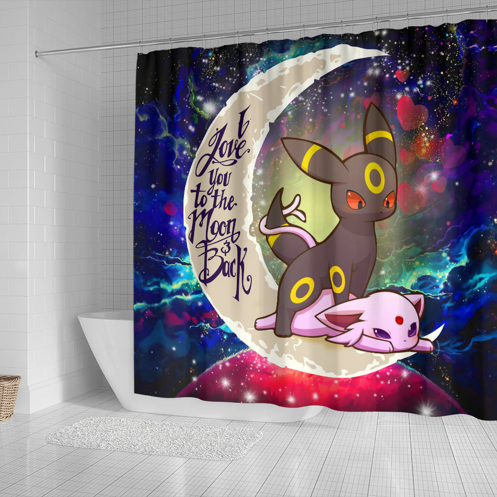 Umbreon Espeon Eevee Evolution Pokemon Love You To The Moon Galaxy Shower Curtain Nearkii