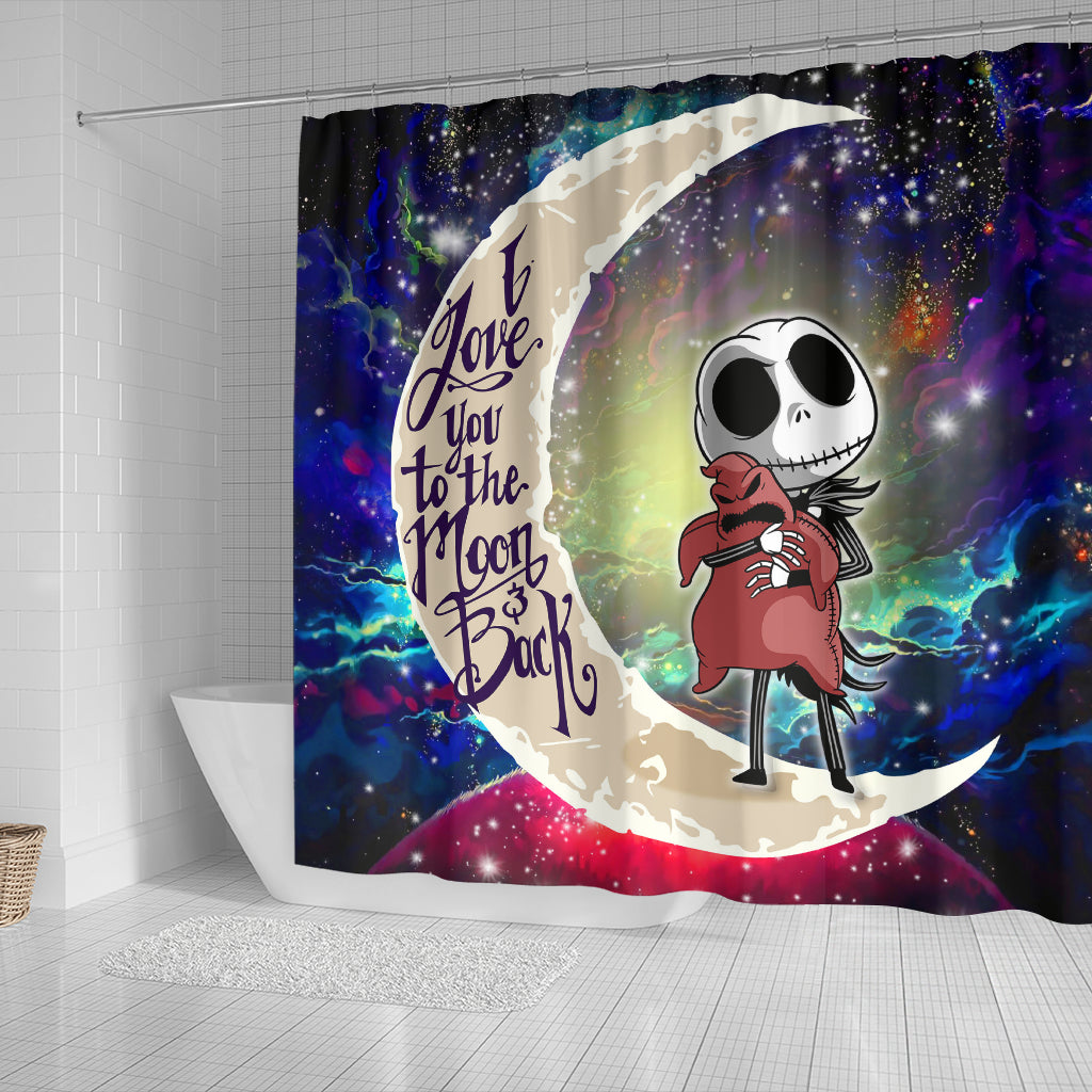 Jack Skellington Nightmare Before Christmas Love You To The Moon Galaxy Shower Curtain Nearkii