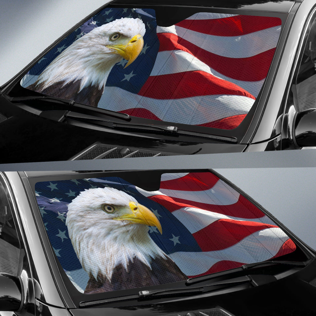 Eagle American Flag Car Auto Sun Shades Windshield Accessories Decor Gift Nearkii