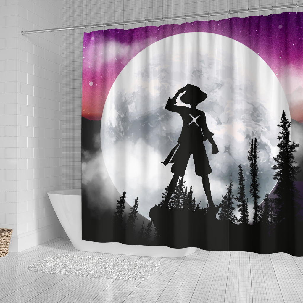 One Piece Moon Night Shower Curtain Nearkii