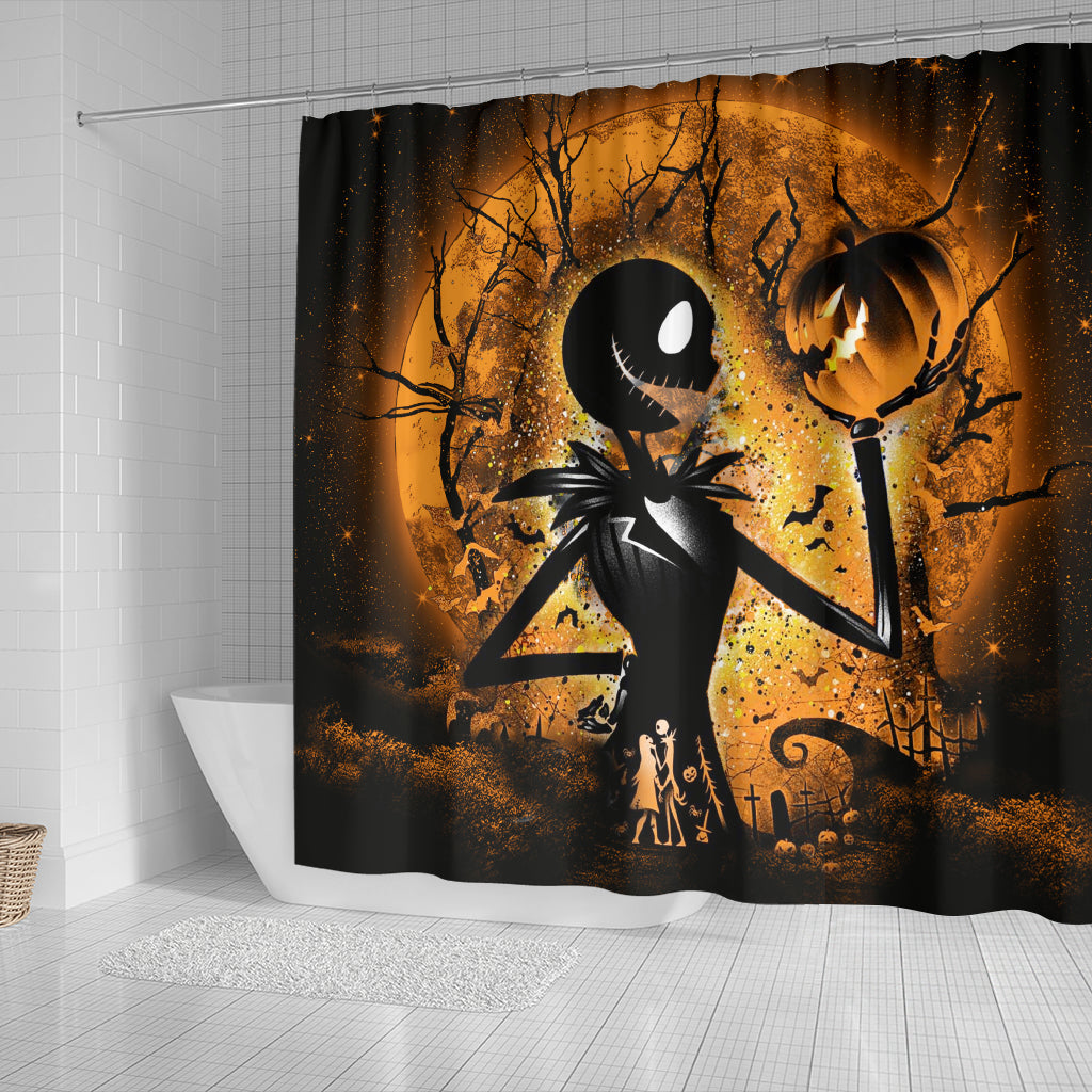 Jack Skellington Nightmare Before Christmas Moonlight Shower Curtain Nearkii