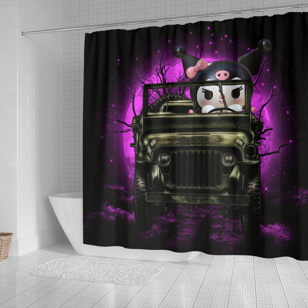 Kuromi Anime Funny Halloween Moonlight Shower Curtain Nearkii