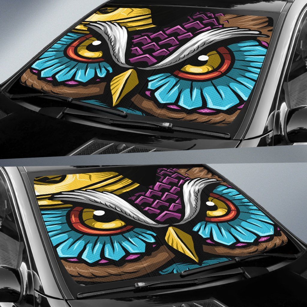 Owl Colour Auto Sun Shades Windshield Accessories Decor Gift Nearkii