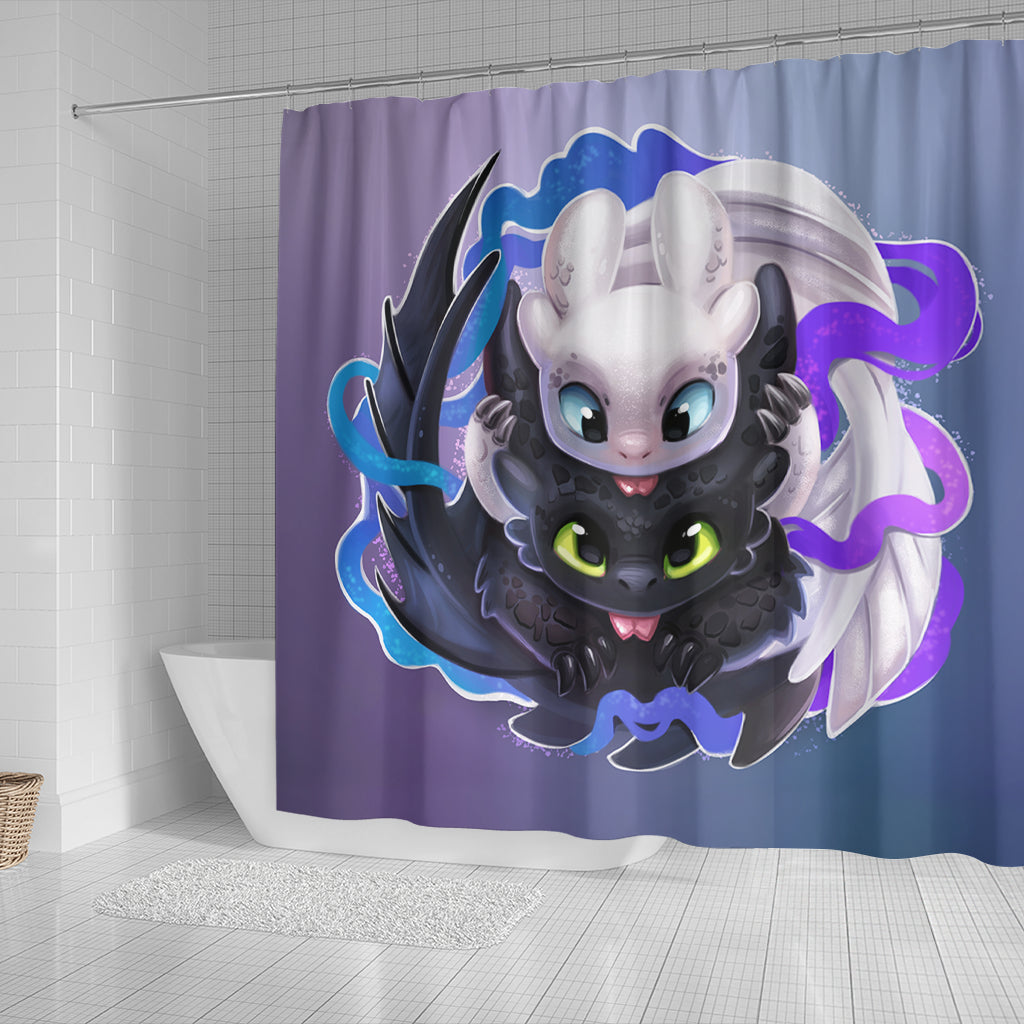 Toothless And The Light Fury Shower Curtain Nearkii