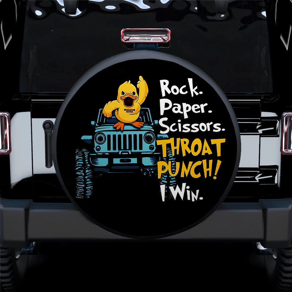 Funny Duck Rock Paper Jeep Car Spare Tire Covers Gift For Campers Nearkii