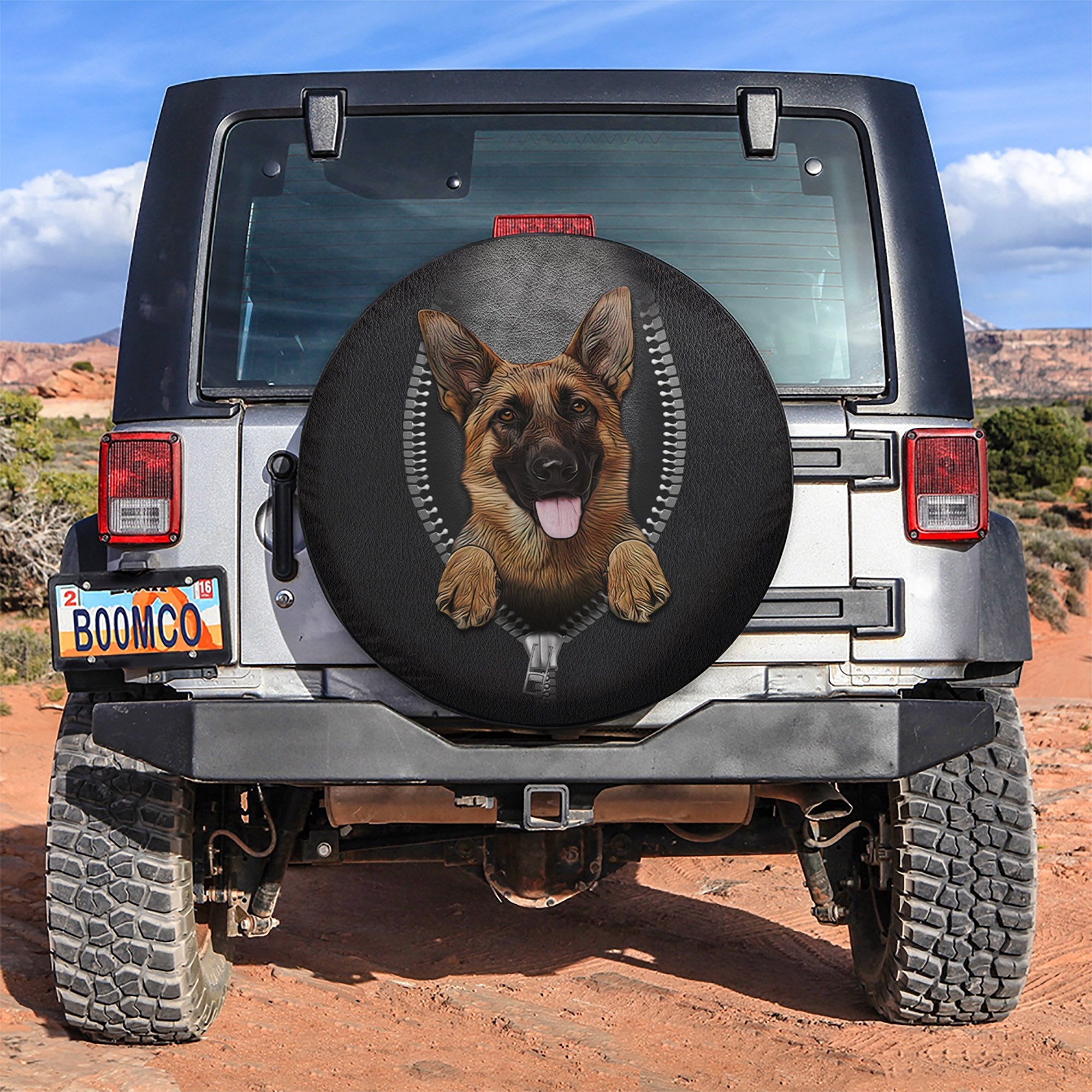 German Shepherd Zipper Car Spare Tire Covers Gift For Campers Nearkii