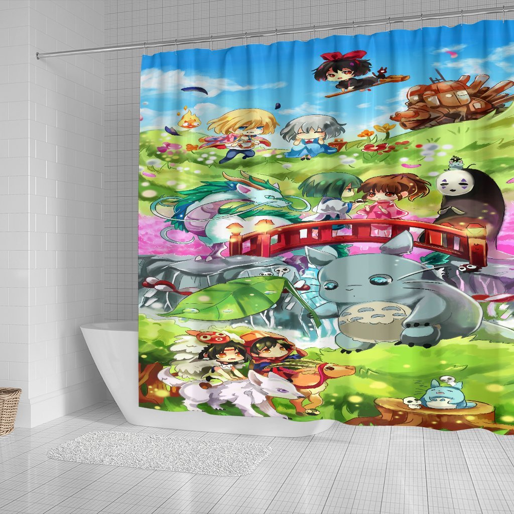 Ghibli Characters Shower Curtain Nearkii