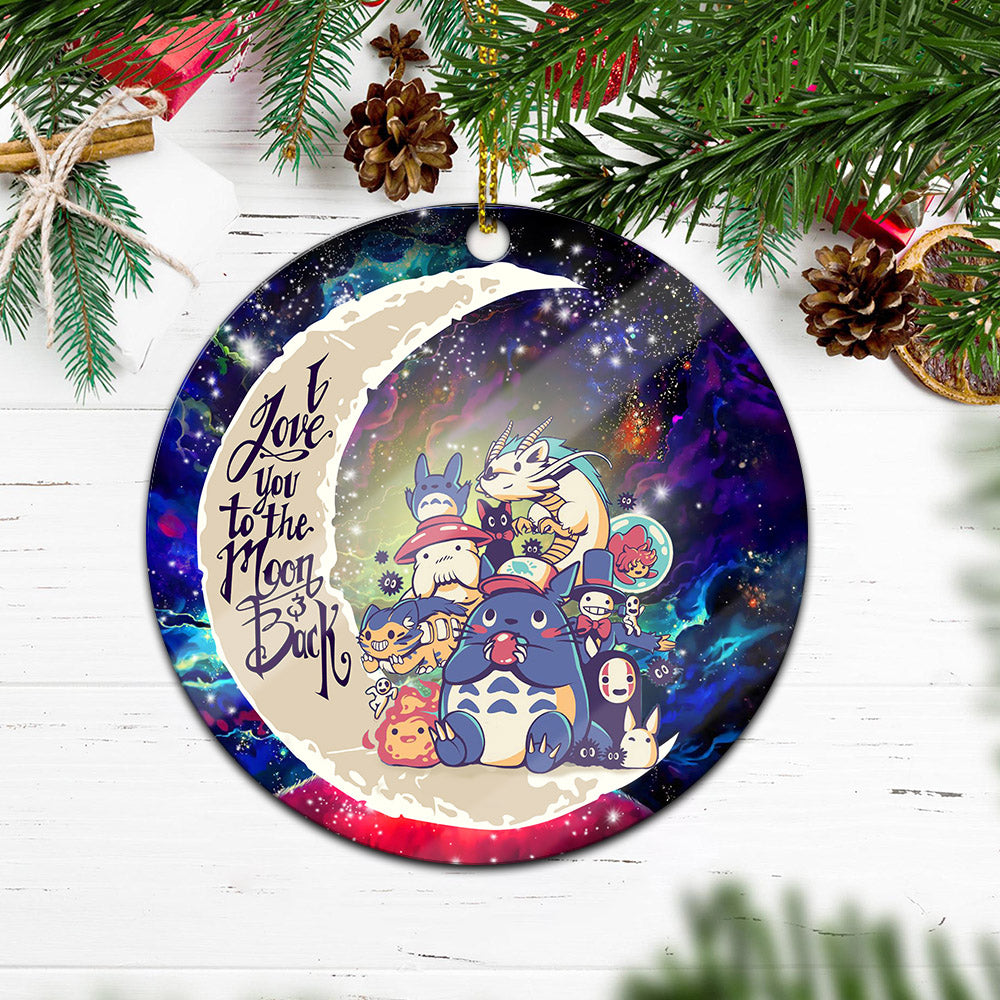 Ghibli Character Love You To The Moon Galaxy Mica Circle Ornament Perfect Gift For Holiday Nearkii