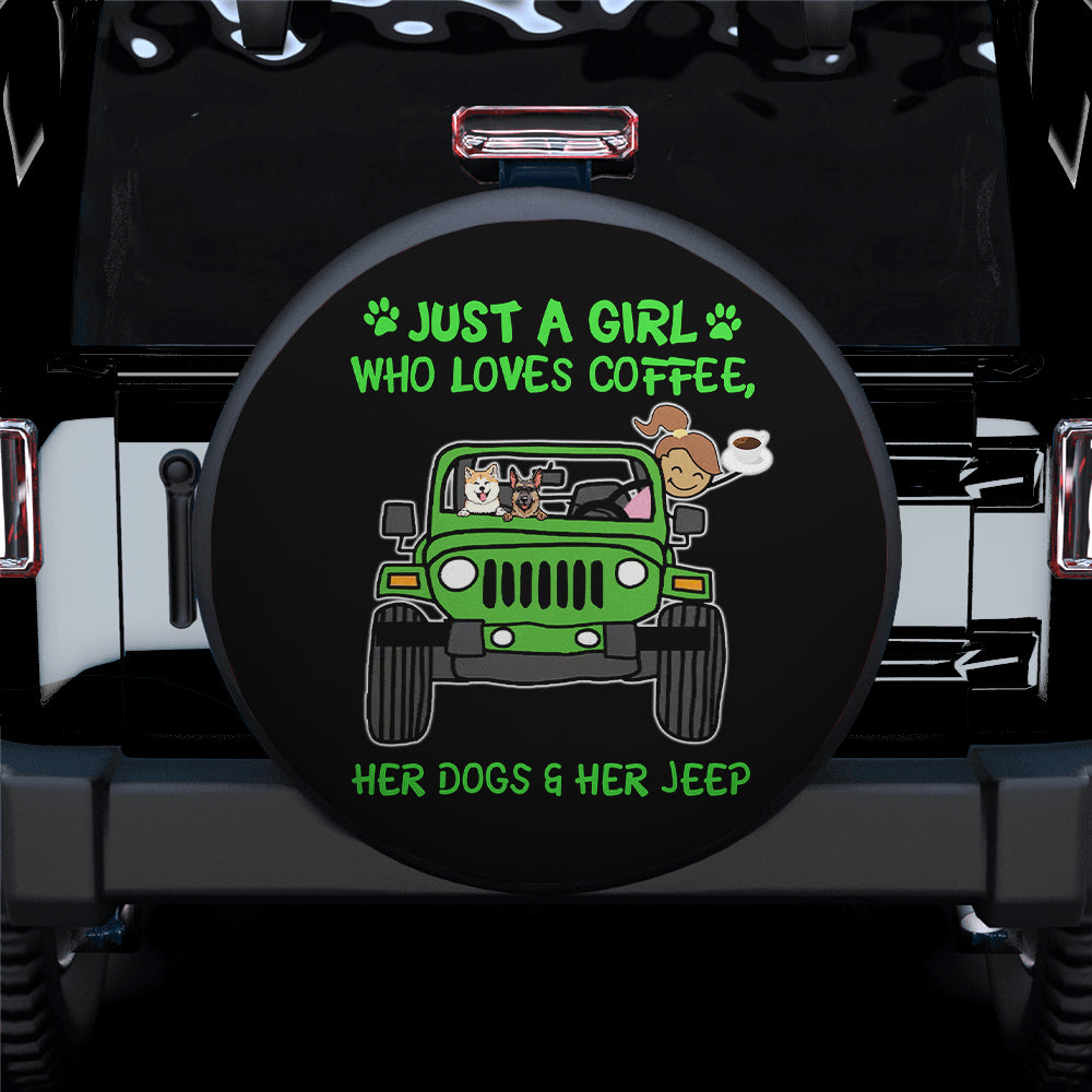 Just A Girl Who Love Coffee Jeep Car Spare Tire Cover Gift For Campers Nearkii