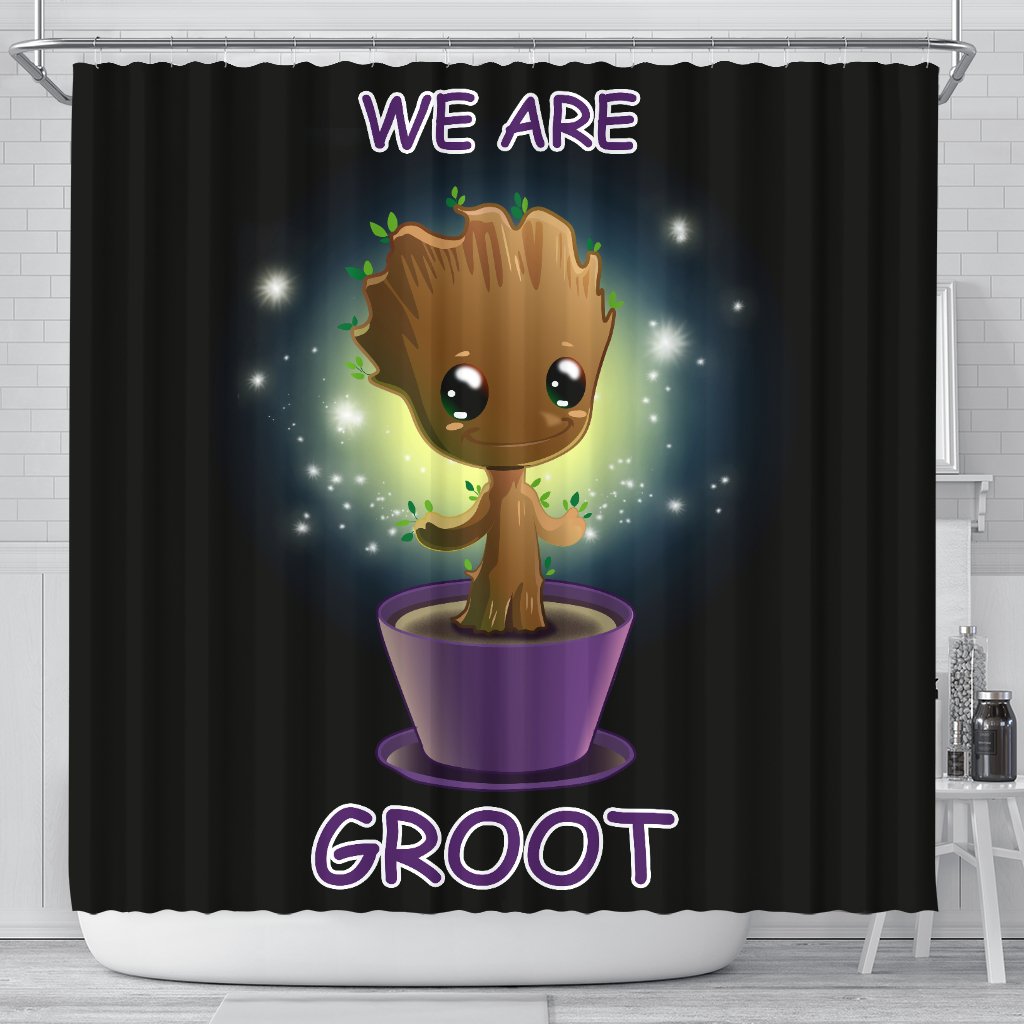 Baby Groot Shower Curtain Nearkii