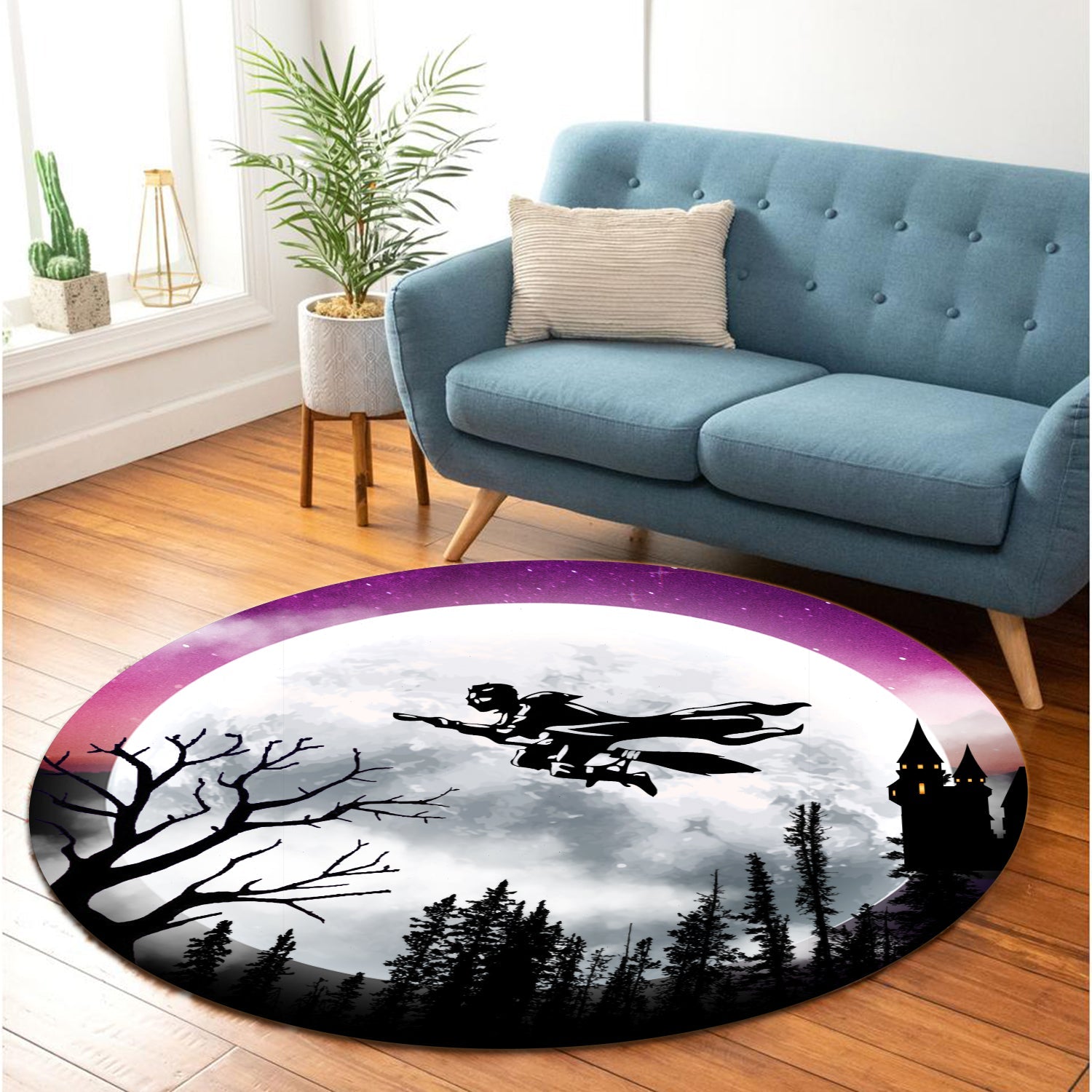 Harry Potter Moon Night Round Carpet Rug Bedroom Livingroom Home Decor Nearkii