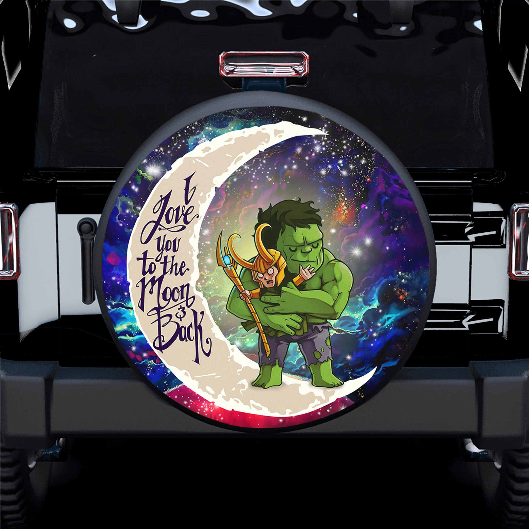 Hulk And Loki Love You To The Moon Galaxy Spare Tire Covers Gift For Campers Nearkii