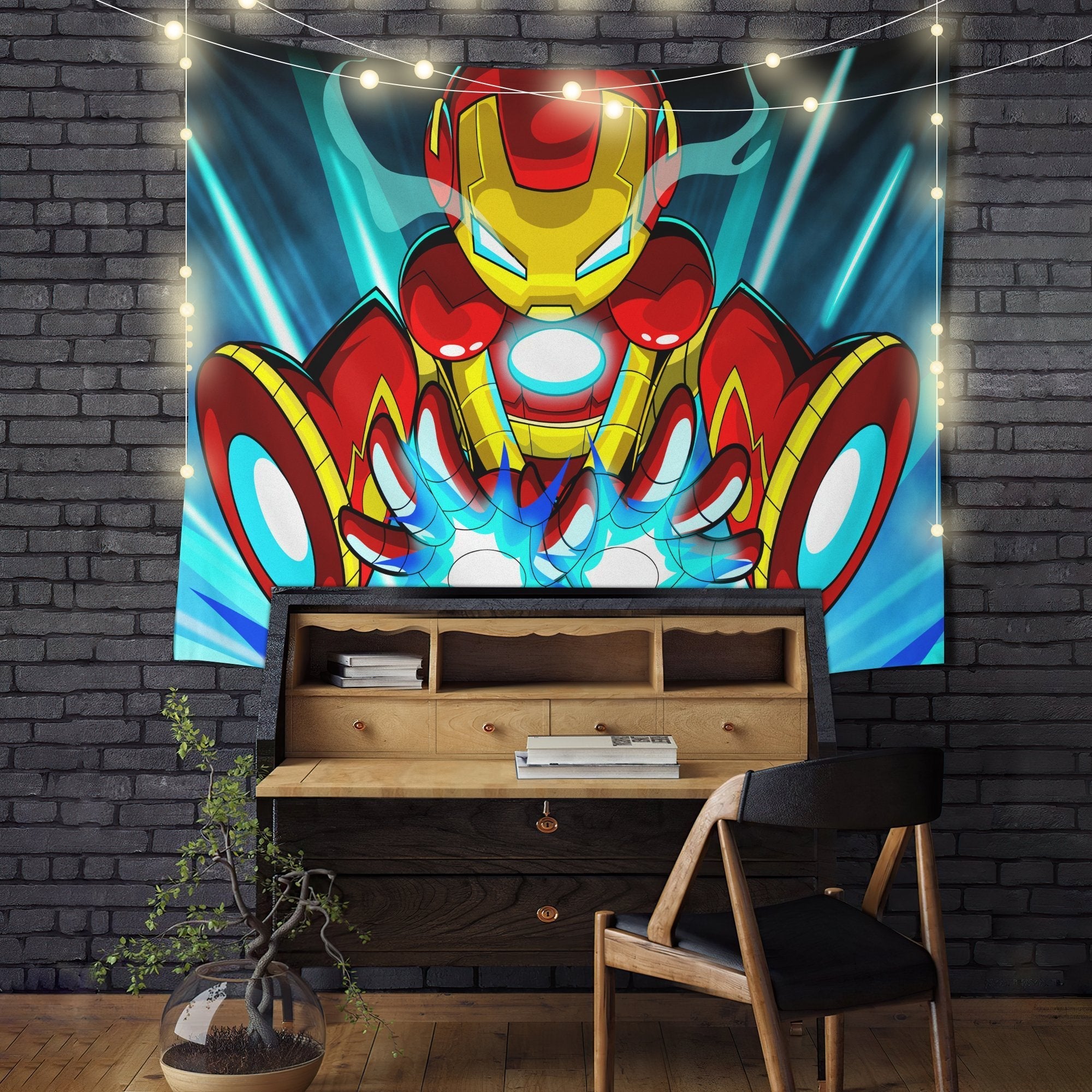 Iron Man Cartoon Digital Art Tapestry Room Decor Nearkii