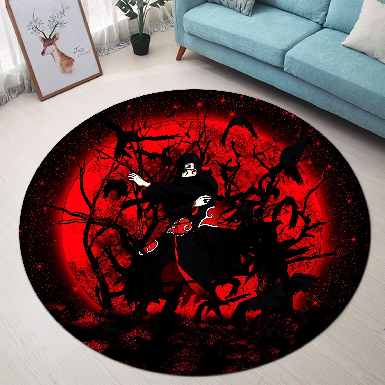 Itachi Moon Reg Round Carpet Rug Bedroom Livingroom Home Decor Nearkii