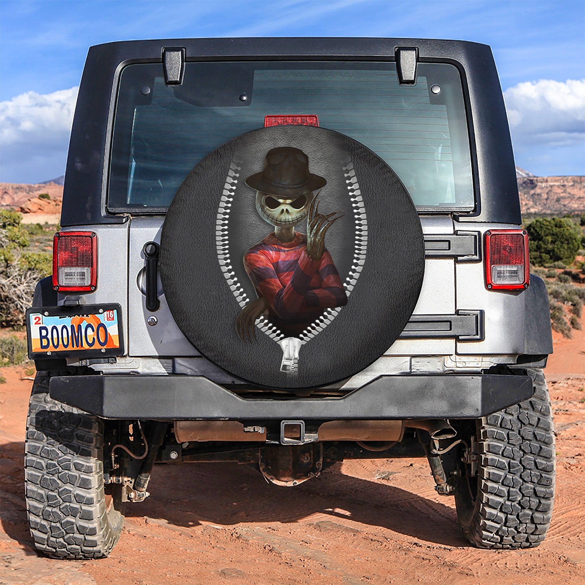 Jack Skellington Freddy Krueger Zipper Car Spare Tire Covers Gift For Campers Nearkii