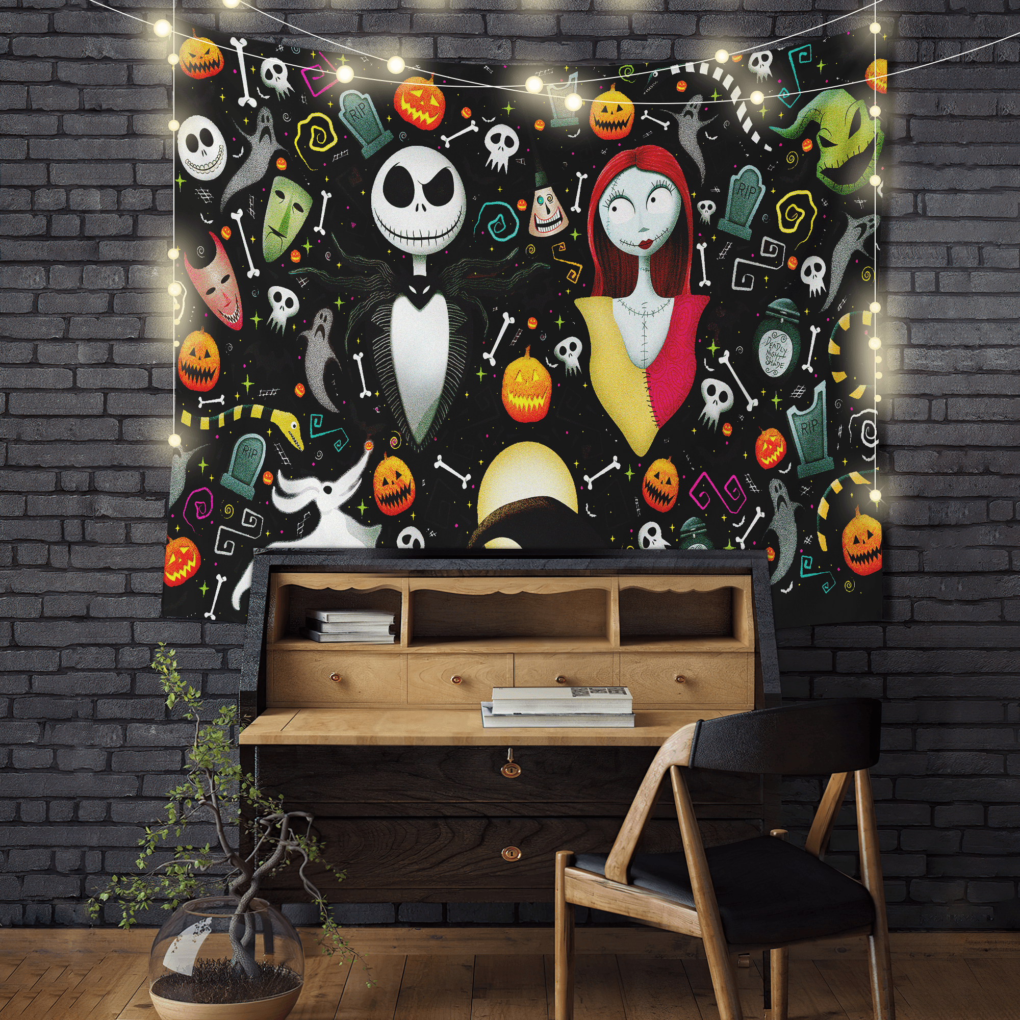 Jack Sally Nightmare Before Christmas Tapestry Room Decor Nearkii