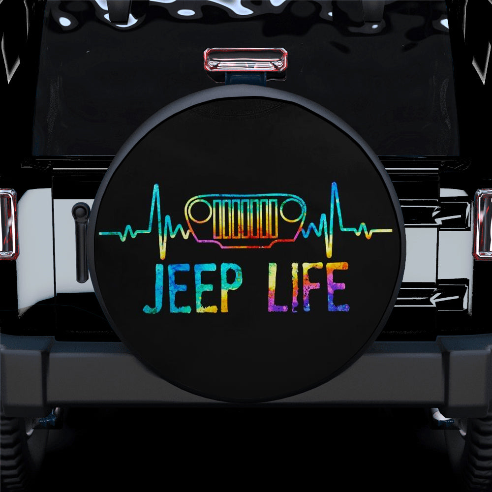 Jeep Life Beat Color Car Spare Tire Covers Gift For Campers Nearkii