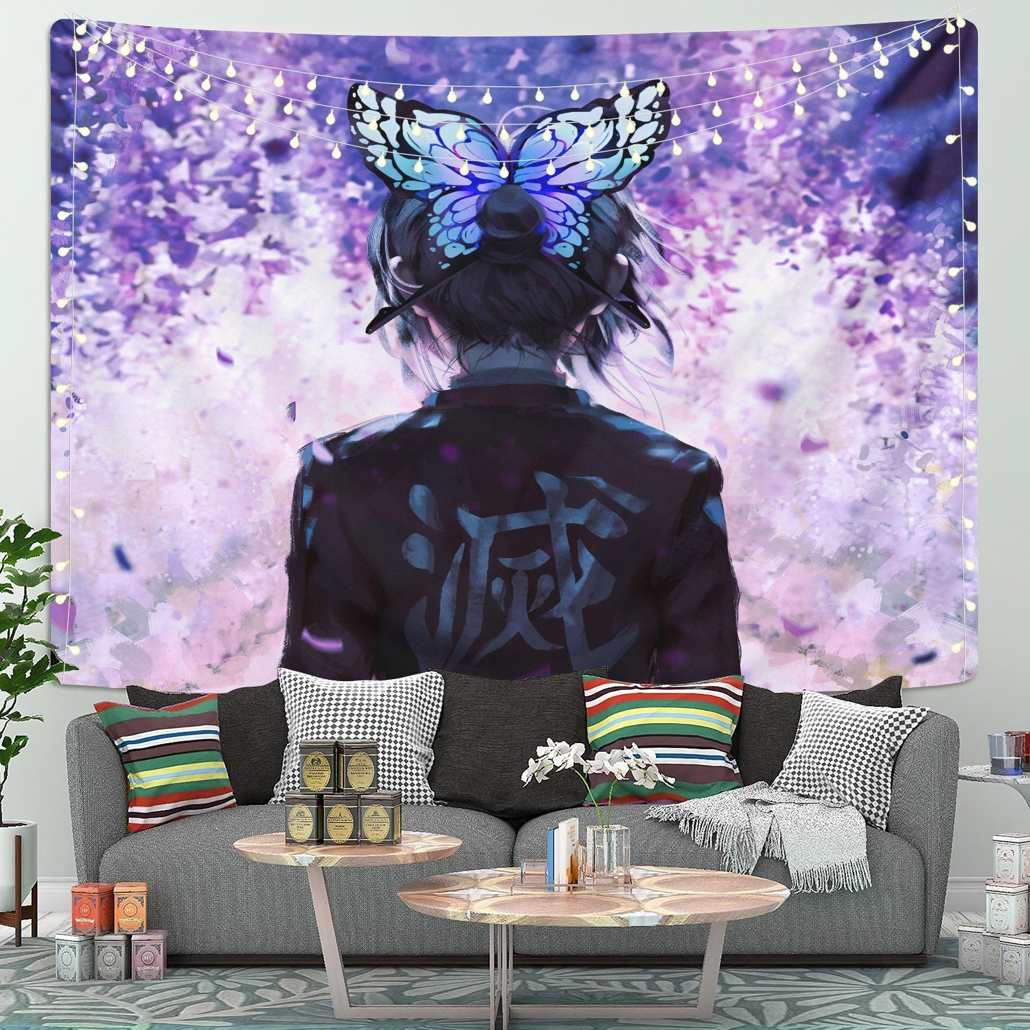 Shinobu Demon Slayer Tapestry Room Decor Nearkii