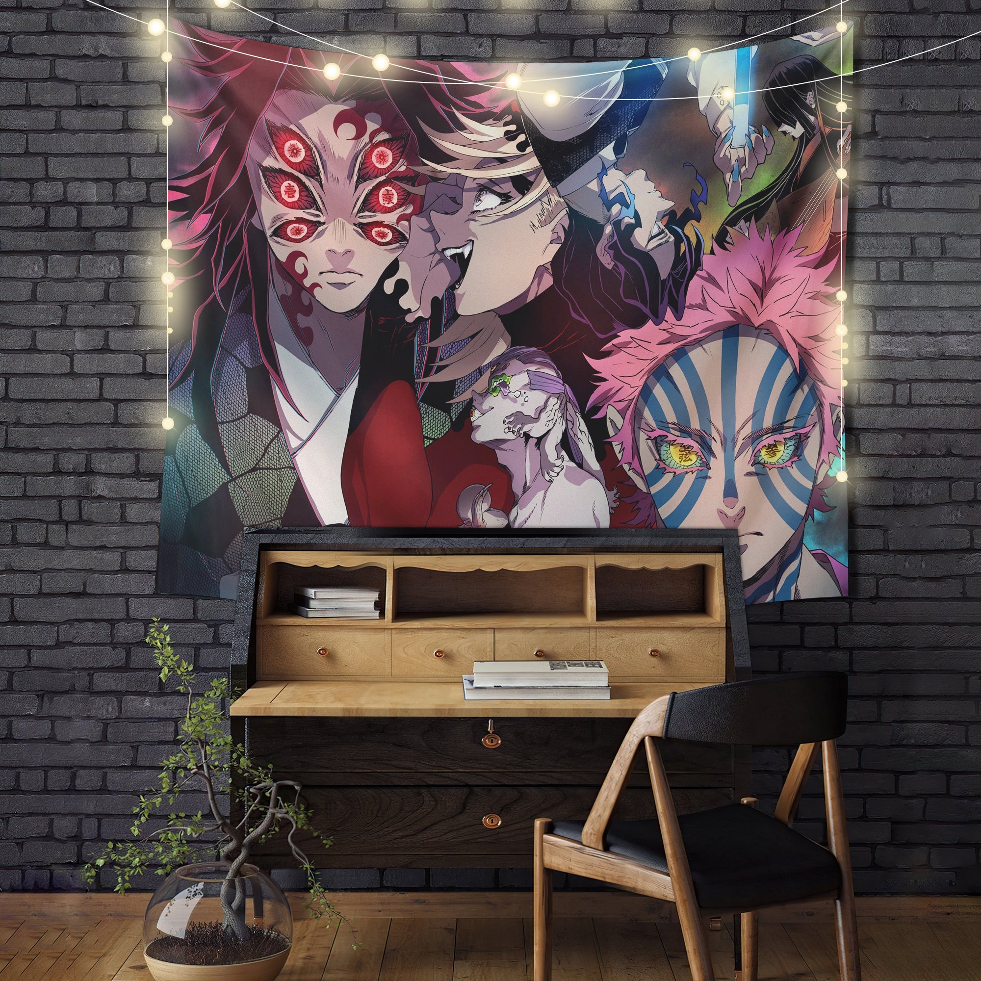 Kimetsu No Yaiba Demon Slayer Upper Demons Anime Tapestry Room Decor Nearkii