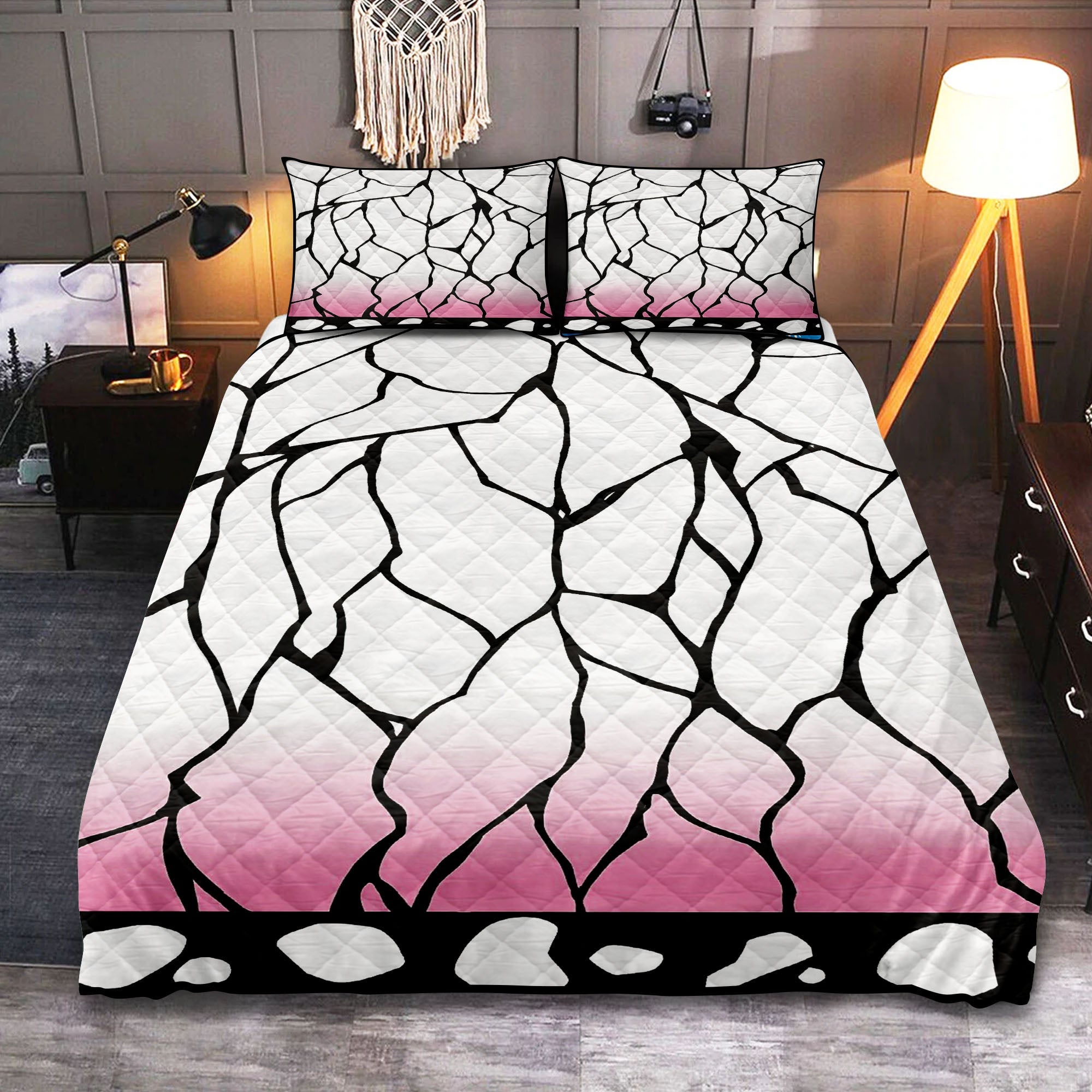 Kochou Shinobu Insect Pillar Butterfly Classic Pattern Demon Slayer Kimetsu No Yaiba Quilt Bed Sets Nearkii