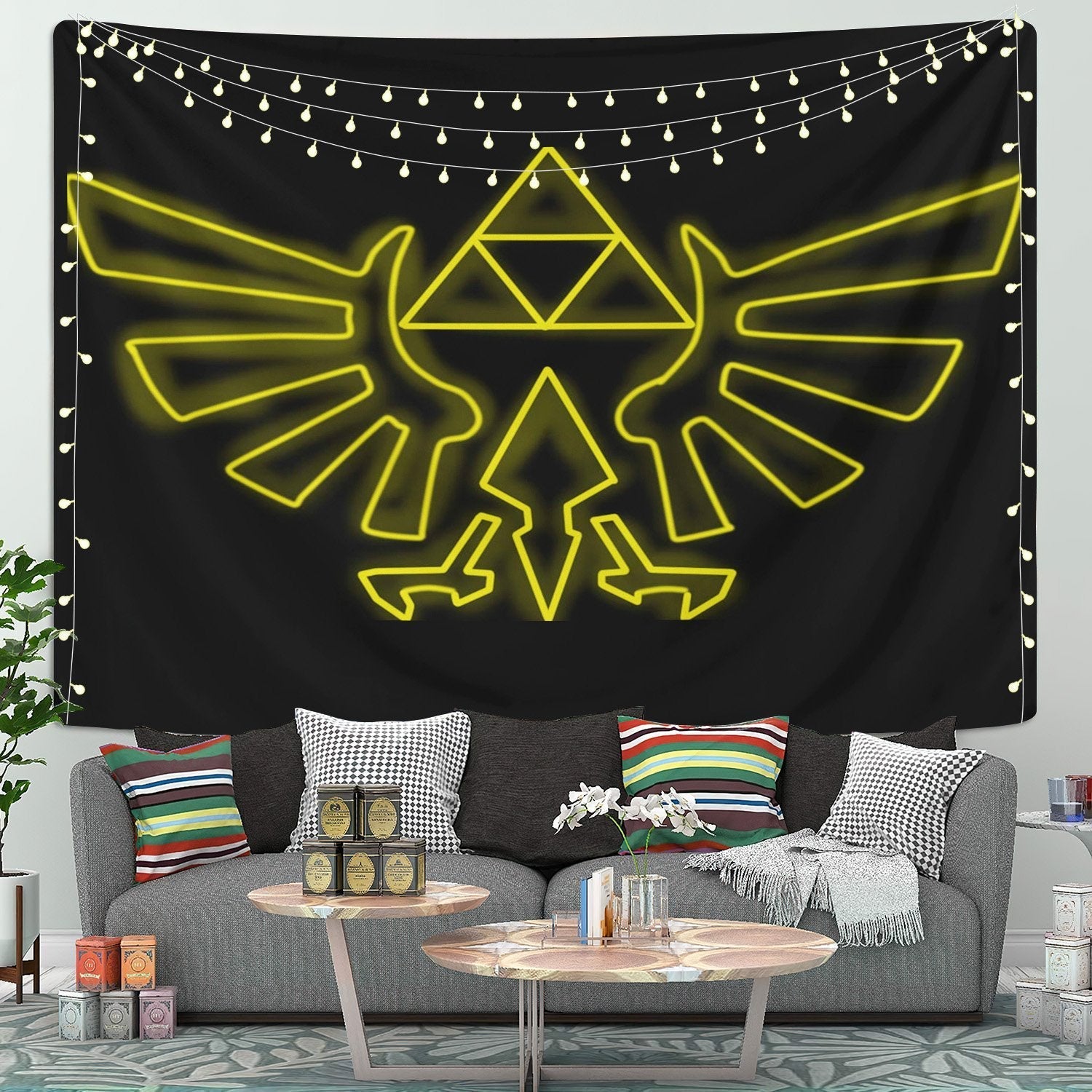 Legend Of Zelda Logo Tapestry Room Decor Nearkii