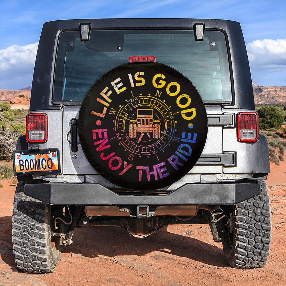 Life Is Good Enjoy The Ride Car Spare Tire Covers Gift For Campers Nearkii