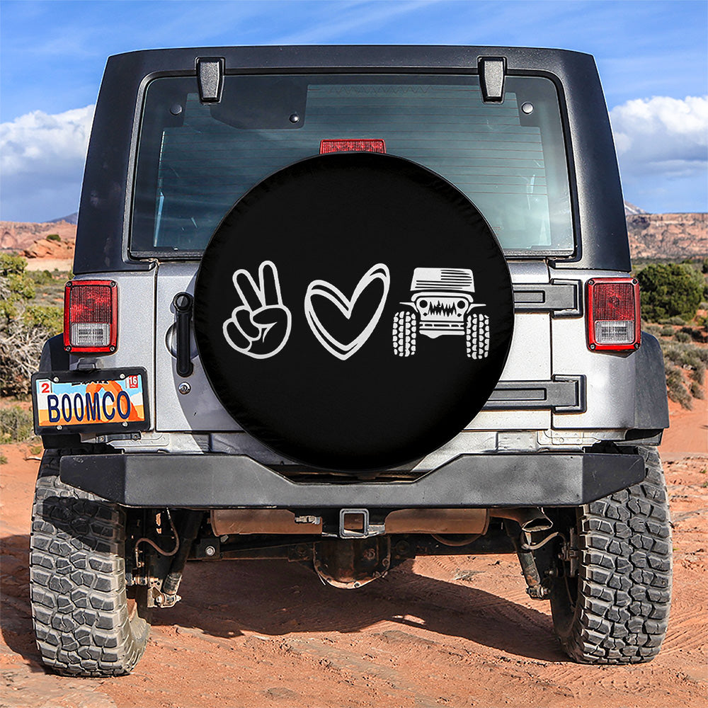 Love Jeep Icon Car Spare Tire Covers Gift For Campers Nearkii