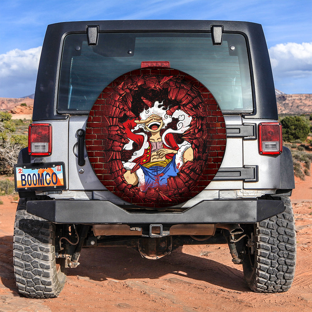 Luffy Gear 5 Anime Jeep Car Spare Tire Covers Gift For Campers Nearkii