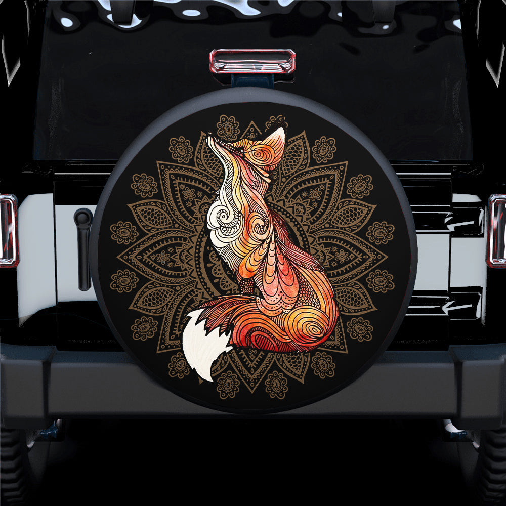 Mandala Fox Car Spare Tire Cover Gift For Campers Nearkii