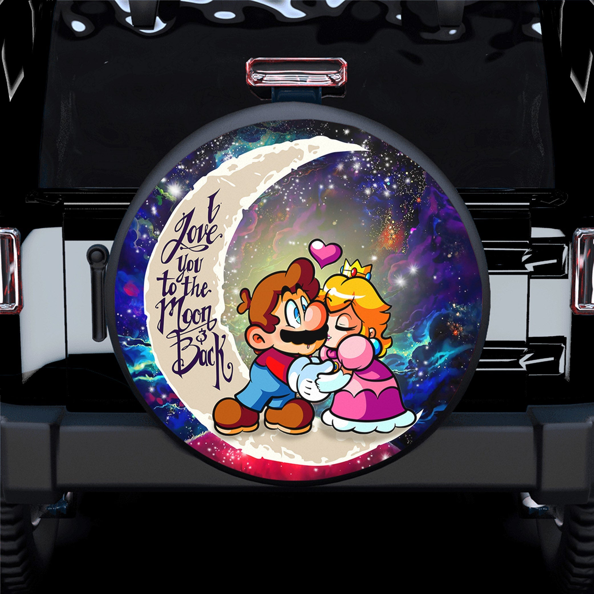 Mario Couple Love You To The Moon Galaxy Spare Tire Covers Gift For Campers Nearkii