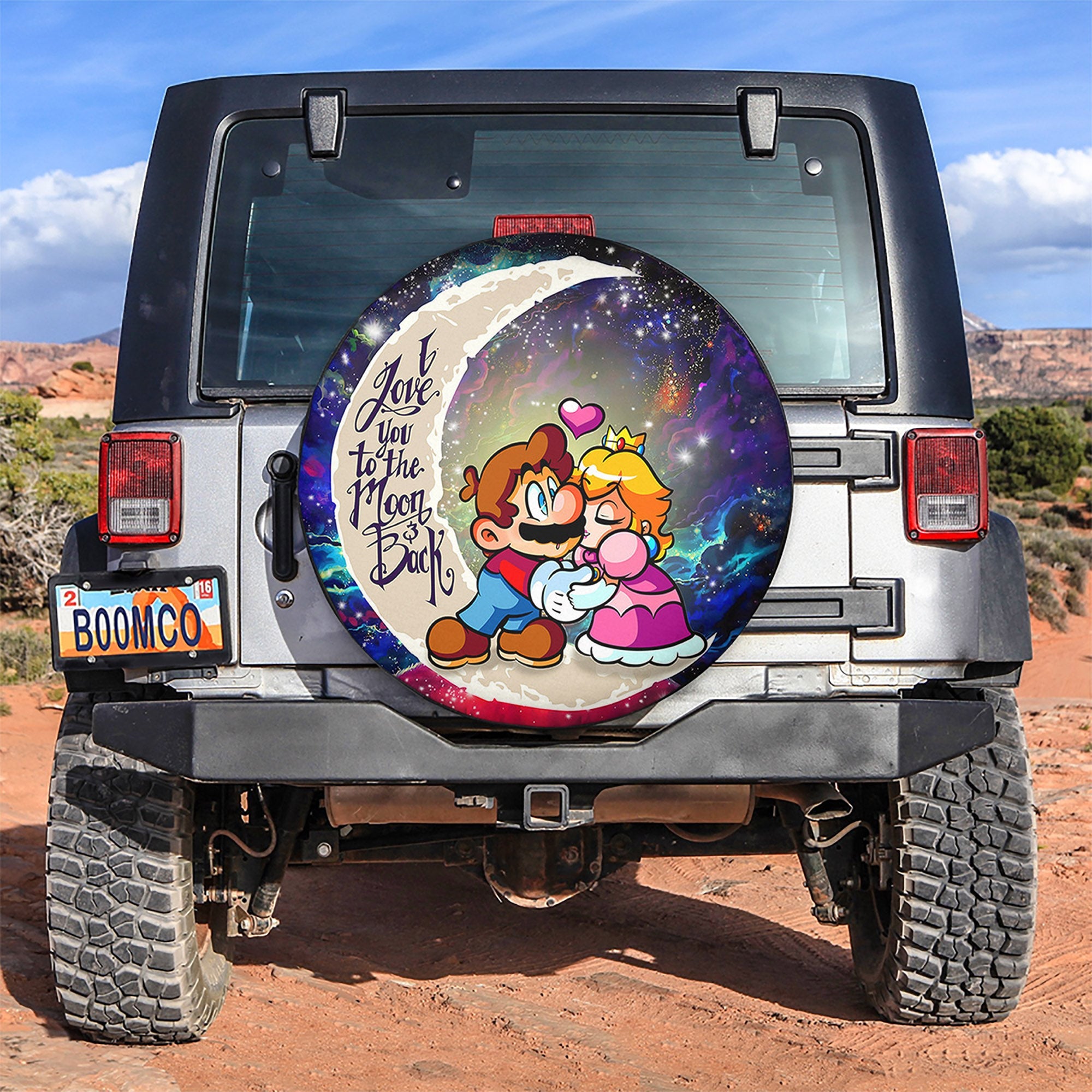 Mario Couple Love You To The Moon Galaxy Spare Tire Covers Gift For Campers Nearkii