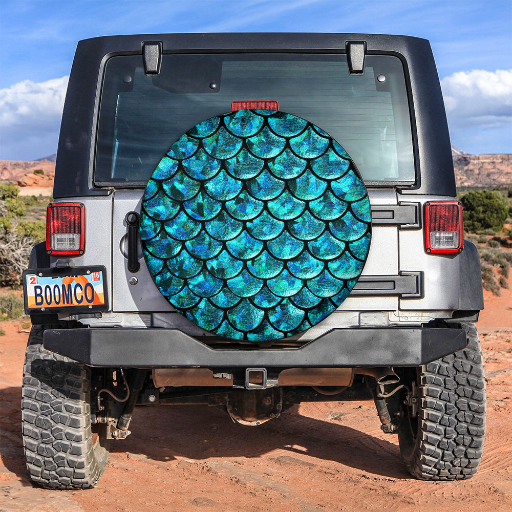 Mermaid Blue Jeep Car Spare Tire Covers Gift For Campers Nearkii