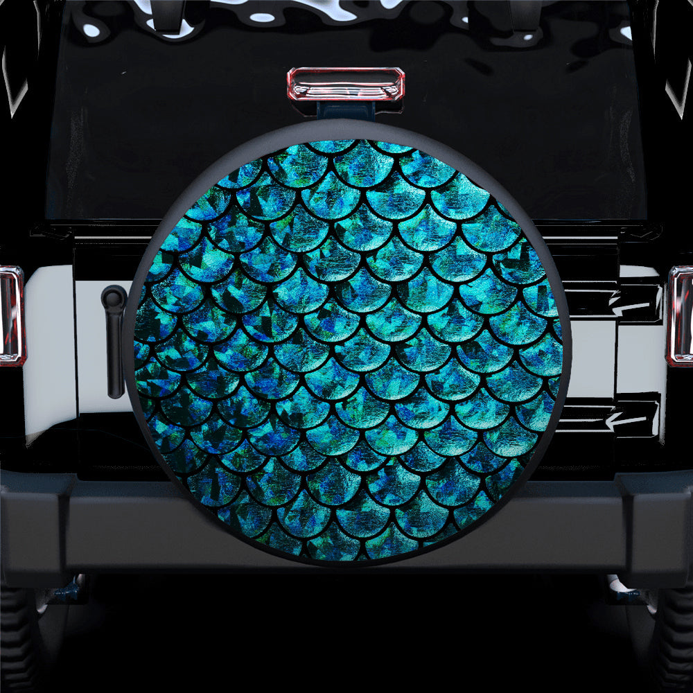 Mermaid Blue Jeep Car Spare Tire Covers Gift For Campers Nearkii