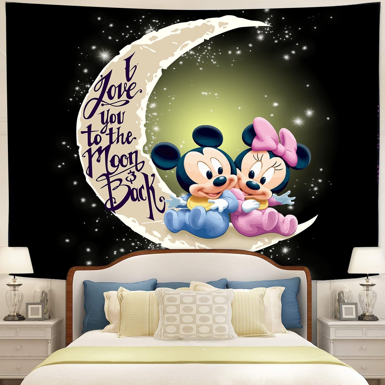 Mice Couple Love You To The Moon Tapestry Room Decor Nearkii