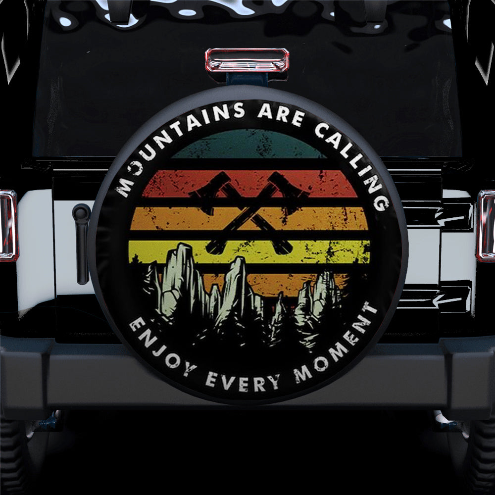 Moutains Are Calling Enjoy Every Moment Car Spare Tire Cover Gift For Campers Nearkii